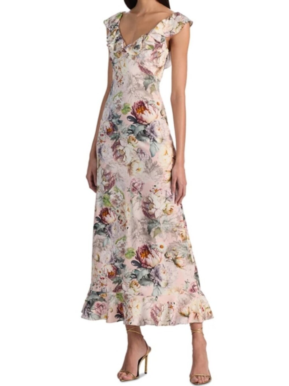 Alice and Olivia Gemma Ruffled Midi Dress